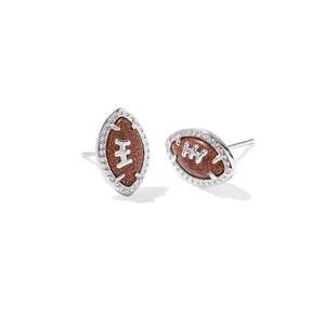 NEW KENDRA SCOTT women's football stud earrings in silver